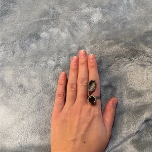 Elegant Silver and Black Women's Ring